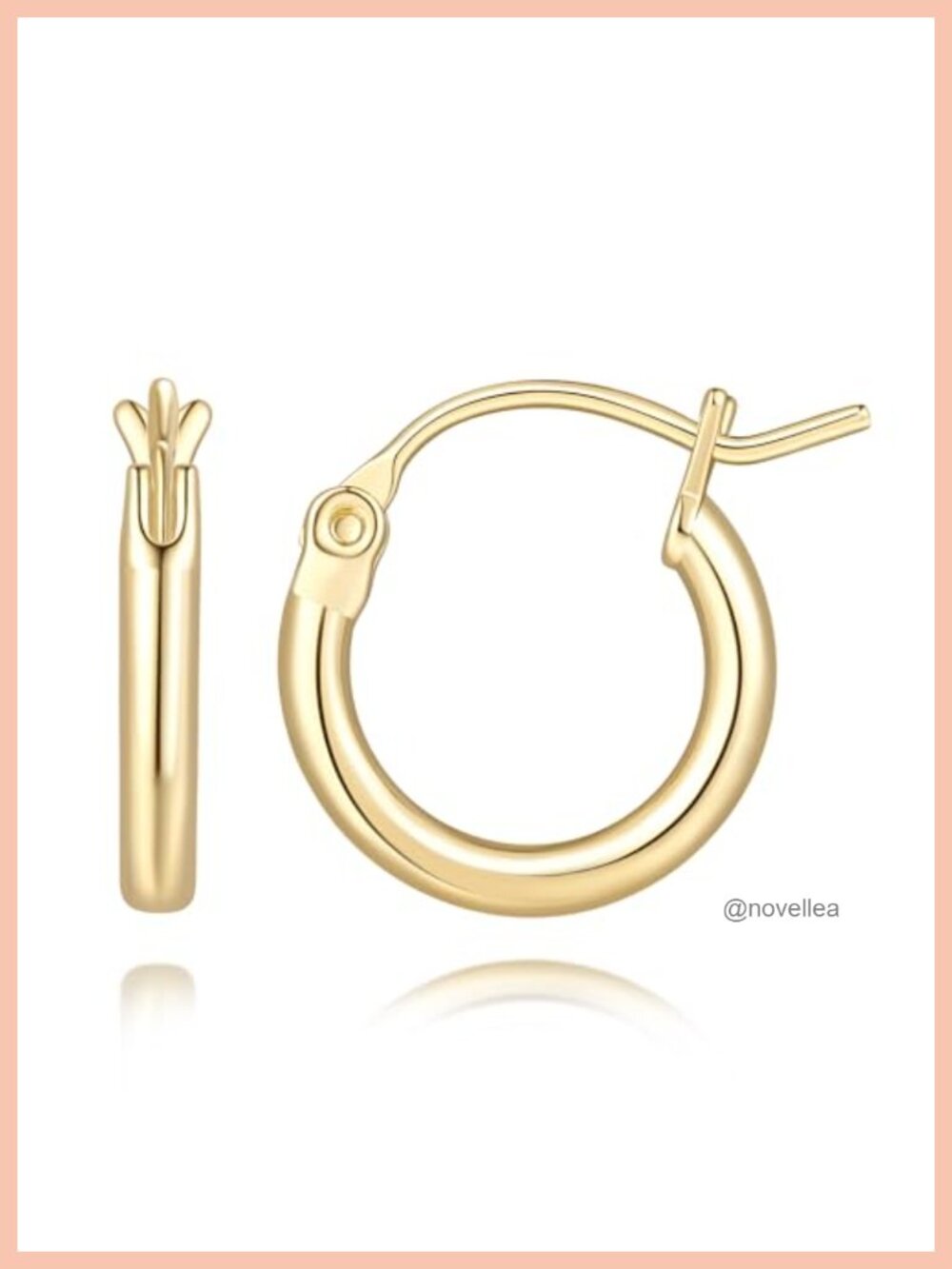 14K Gold Plated Hoop Earrings for Women Latch Back Multi-Size